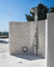 Milan Silver ADA 316L Stainless Steel Outdoor Pool Shower with Rainfall Head, Handheld, and Foot Wash - The Fountain Direct 