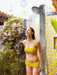 NW Showers Milan Silver ADA 316L Stainless Steel Outdoor Pool Shower with Rainfall Head, Handheld, and Foot Wash - The Fountain Direct