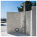 Milan Silver ADA 316L Stainless Steel Outdoor Pool Shower with Rainfall Head, Handheld, and Foot Wash - The Fountain Direct 
