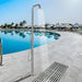 Magnus Rainfall Outdoor Shower Tower with Hand Shower – Stainless Steel Freestanding Unit - The Fountain Direct 