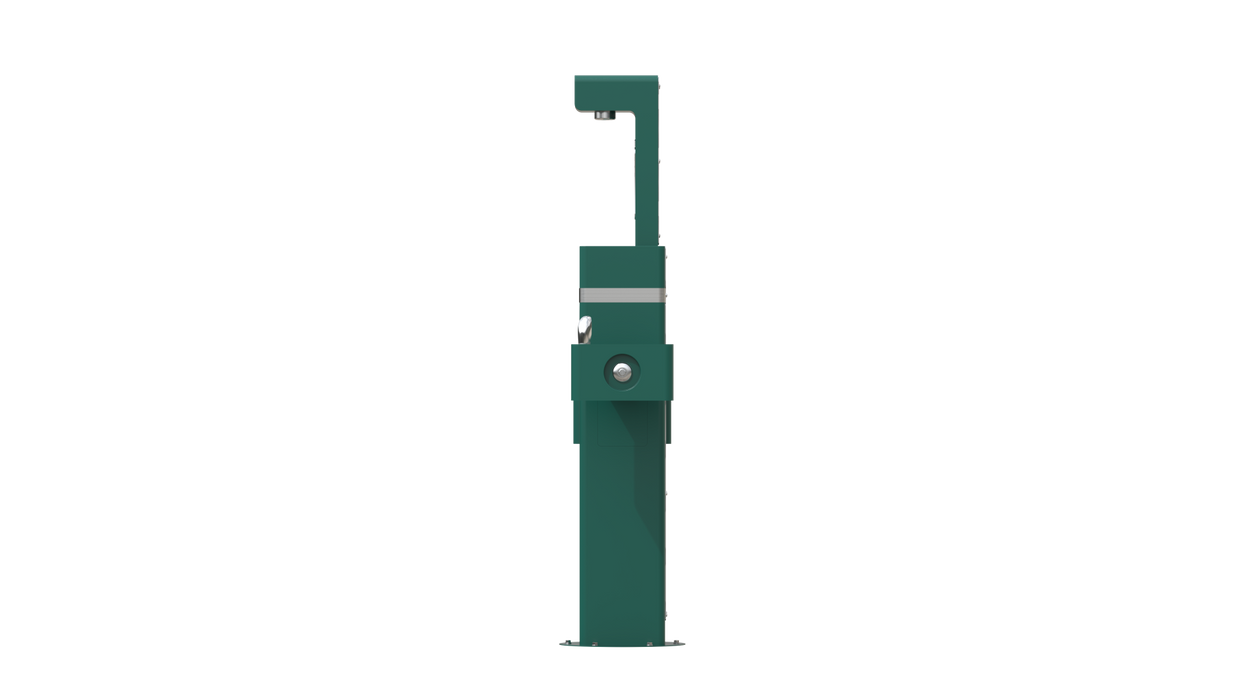 Oasis DGM-BC-FF-GRN Outdoor, Free-Standing Bottle Filler with Split-Level Drinking Fountains – Non-Refrigerated