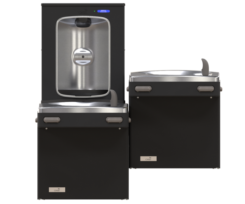Oasis PG8FEBFSL Bi-Level VersaCooler II with Filtered Electronic Bottle Filler VersaFiller, Matte Black Finish – Refrigerated