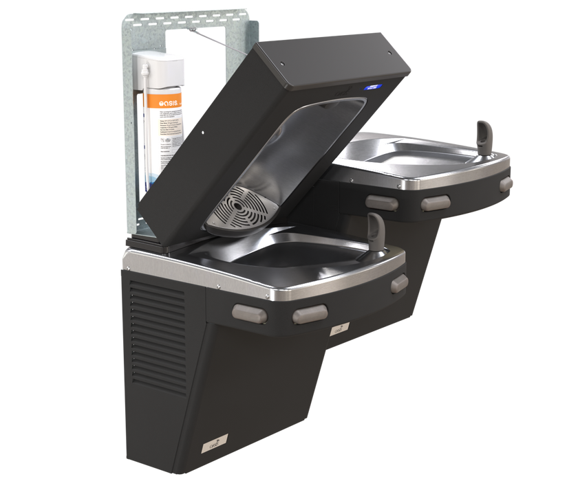 Oasis PG8FEBFSL Bi-Level VersaCooler II with Filtered Electronic Bottle Filler VersaFiller, Matte Black Finish – Refrigerated