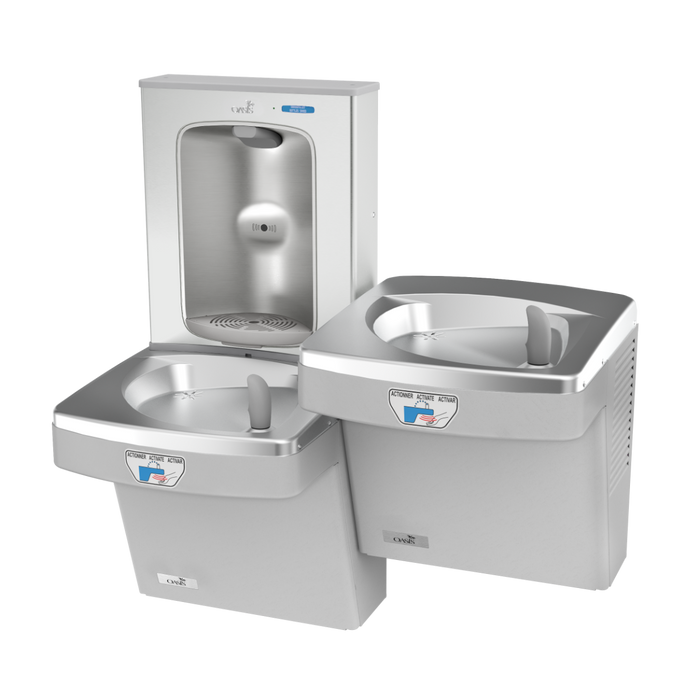 Oasis PG8EBFSLTT bi-level touchless station, Greystone
