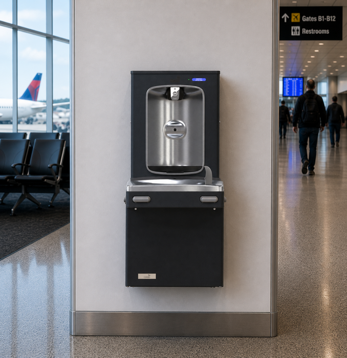 Oasis PG8FEBQ VersaCooler II with QUASAR™ VersaFiller in Stainless Steel Alcove, Refrigerated – Refrigerated