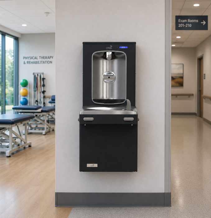 Oasis PG8FEBQ VersaCooler II with QUASAR™ VersaFiller in Stainless Steel Alcove, Refrigerated – Refrigerated