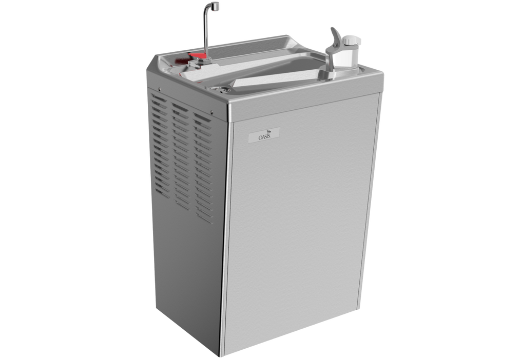 Oasis PLF14MH Hot N' Cold On-A-Wall Cooler, comes complete with HOT tank & faucet – Refrigerated