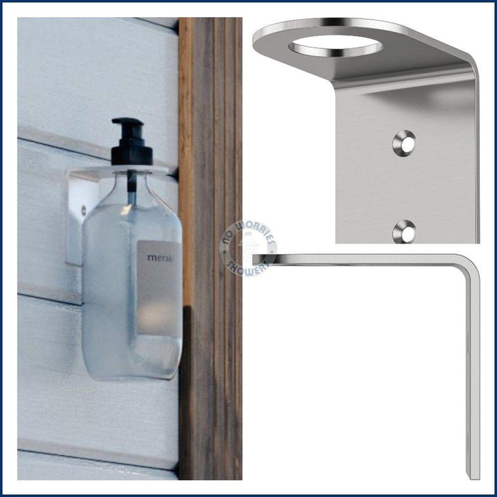 NW Showers 316L Marine Grade Stainless Steel Outdoor Soap, Shampoo & Body Wash Dispenser Bracket - The Fountain Direct