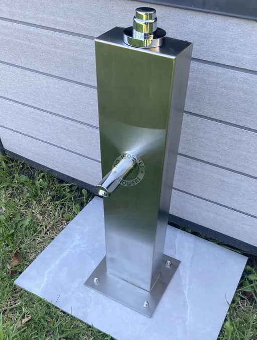 No Worries Showers Eco-Friendly 316L Stainless Steel Outdoor Foot Shower Station - The Fountain Direct 