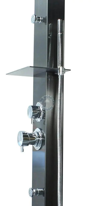 Reno Black ADA 316L Marine Grade Stainless Steel Outdoor Pool Shower Rinse Of Shower - The Fountain Direct 