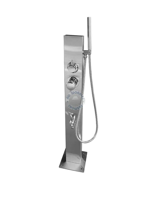 Rio 316L Marine Grade Stainless Steel Outdoor Wash Station with Hose Bib and Hand Shower - The Fountain Direct 