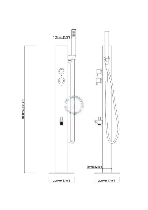NW Showers Rio 316L Marine Grade Stainless Steel Outdoor Wash Station with Hose Bib and Hand Shower - The Fountain Direct