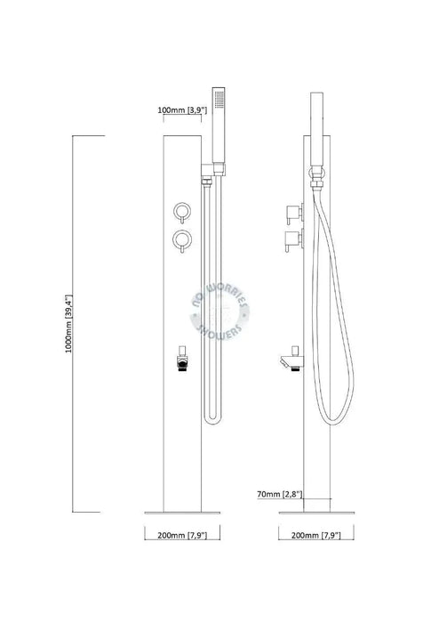 Rio 316L Marine Grade Stainless Steel Outdoor Wash Station with Hose Bib and Hand Shower - The Fountain Direct 
