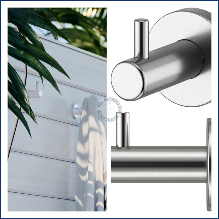 NW Showers Set of 2 Outdoor Towel & Robe Hooks – 316L Marine Grade Stainless Steel - The Fountain Direct