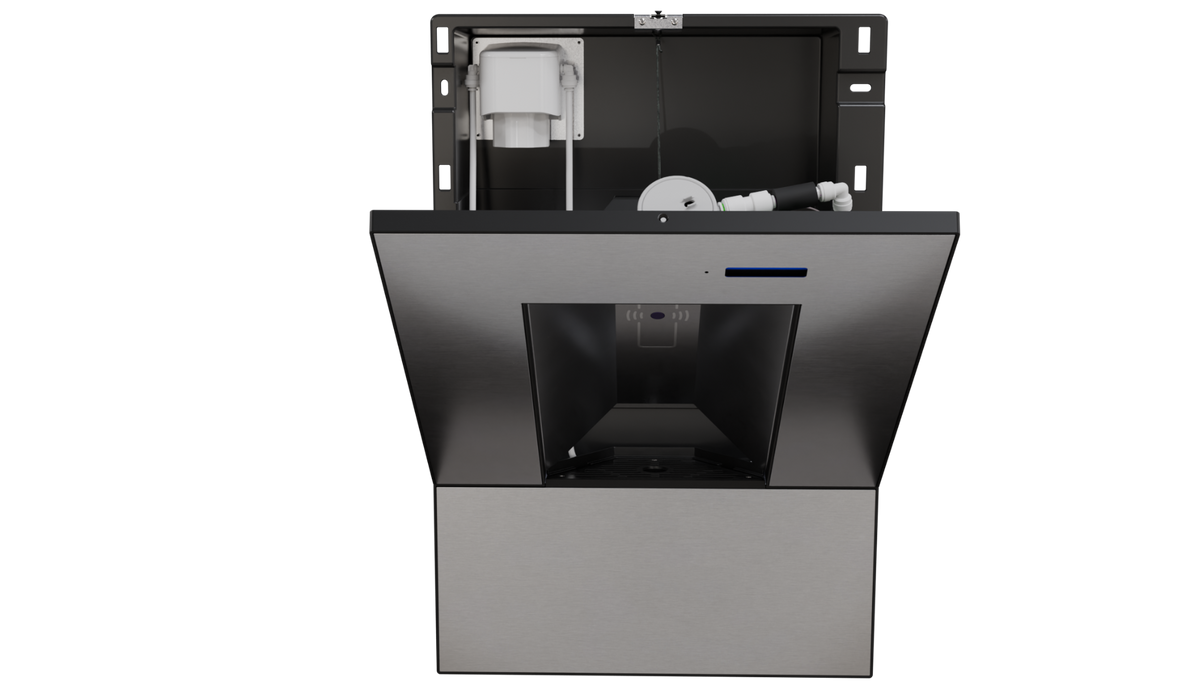 Oasis PWLEBQ-STN In-Wall Contactless QUASAR UV-C Bottle Filler, Non-refrigerated, Stainless – Non-Refrigerated