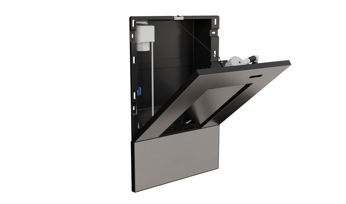 Oasis PWLNEBQ-STN In-Wall Contactless QUASAR UV-C Bottle Filler Drain-Free with Drip Tray – Non-Refrigerated
