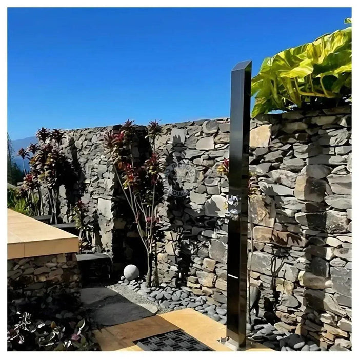 No Worries Showers Toorak Black 316L Outdoor Waterfall Pool Shower Rinse-Off Shower - The Fountain Direct