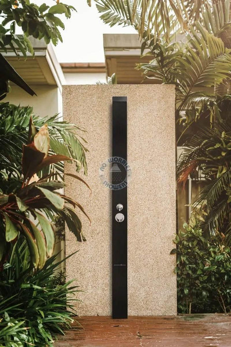 Toorak Black 316L Outdoor Waterfall Pool Shower Rinse-Off Shower - The Fountain Direct 