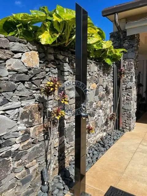 Toorak Black 316L Outdoor Waterfall Pool Shower Rinse-Off Shower - The Fountain Direct 