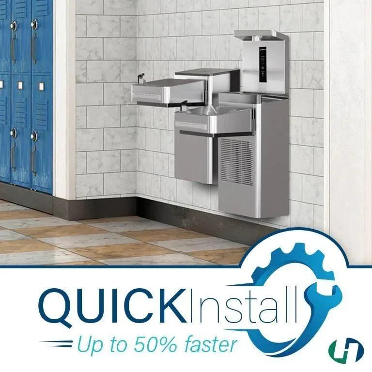 Haws 1210SF ADA Compliant Wall-Mounted Filtered Bottle Filling Station – Refrigerated - The Fountain Direct