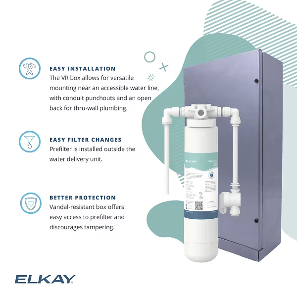 Elkay EFPF5MVRBC – WaterSentry® Vandal-Resistant 5 micron Sediment Pre-filter Filtration Kit - The Fountain Direct