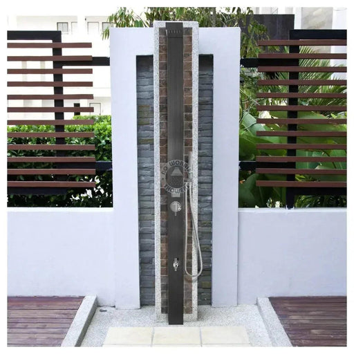 NW Showers Windsor Black ADA 316L Stainless Steel Pool Shower – Premium Outdoor Comfort - The Fountain Direct
